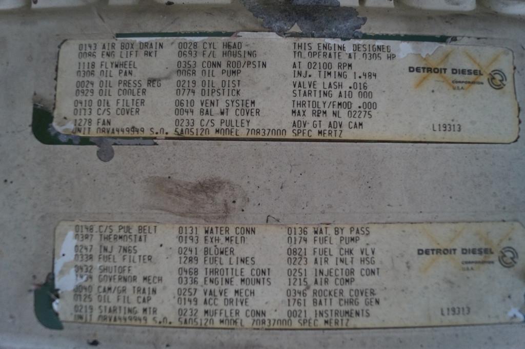 Detroit Diesel 8V71N 7083-7000 USED