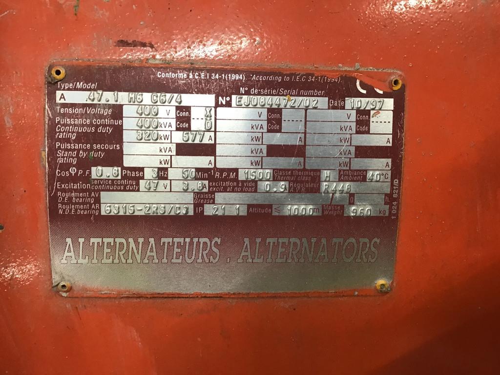 Volvo TWD1630G GENERATOR 400KVA USED