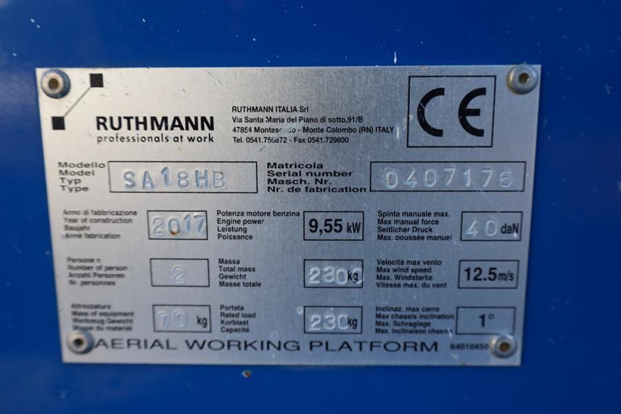 Ruthmann BLUELIFT SA18HD Gasoline / 220V, 18m Working Heigh