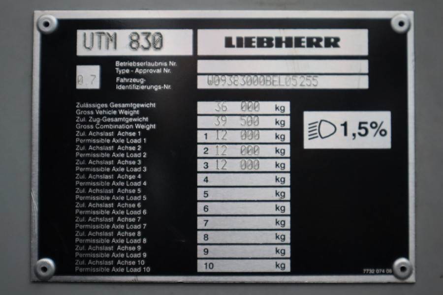 Liebherr LTM1050-3.1 Dutch Vehicle Registration, 50t Capaci