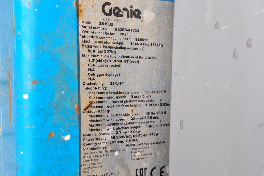 Genie GS1932 E-Drive Several In Stock, 8m Working Height