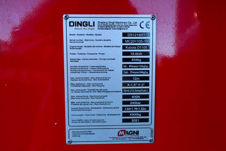 Magni DS1218RT Valid inspection, Diesel, 4x4 Drive, 12m