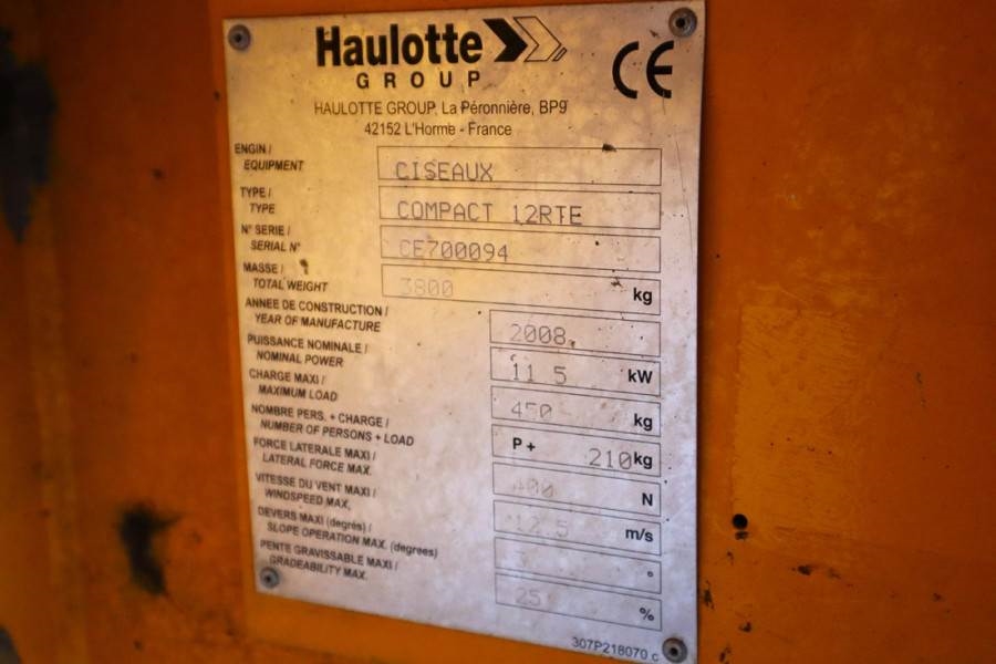 Haulotte Compact 12RTE Electric, 12m Working Height, 450kg