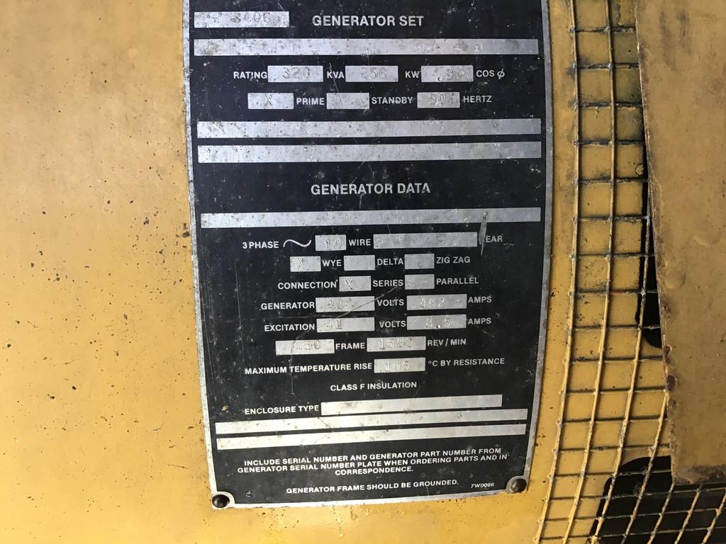 CAT 3406B GENERATOR 320 KVA USED