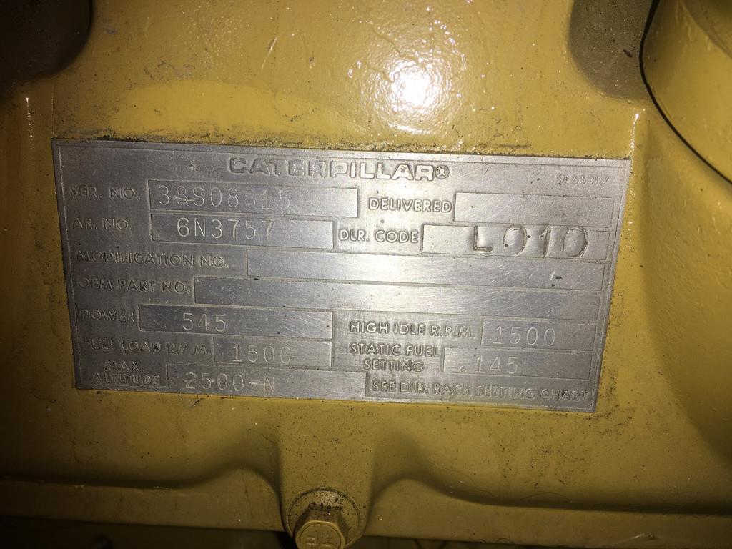 CAT 3412 38S GENERATOR 468 KVA USED