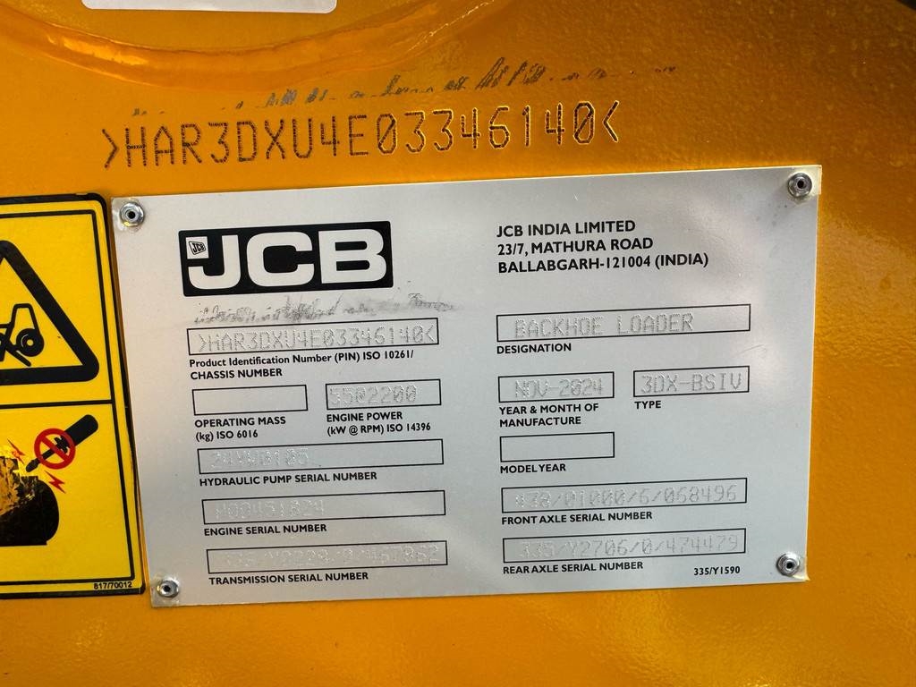 JCB 3DX 4x4 4-1 Bucket, Hammerlines, A/C