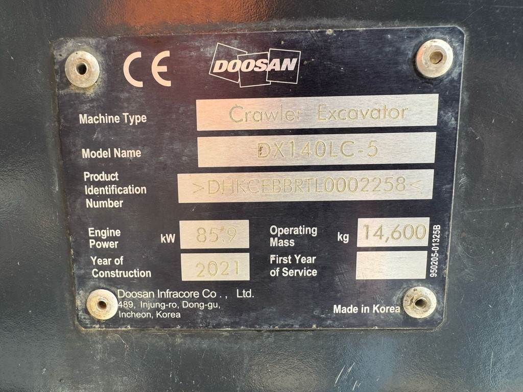 Doosan DX140LC-5 - CE / Verachtert CW30 - GP edge bucket