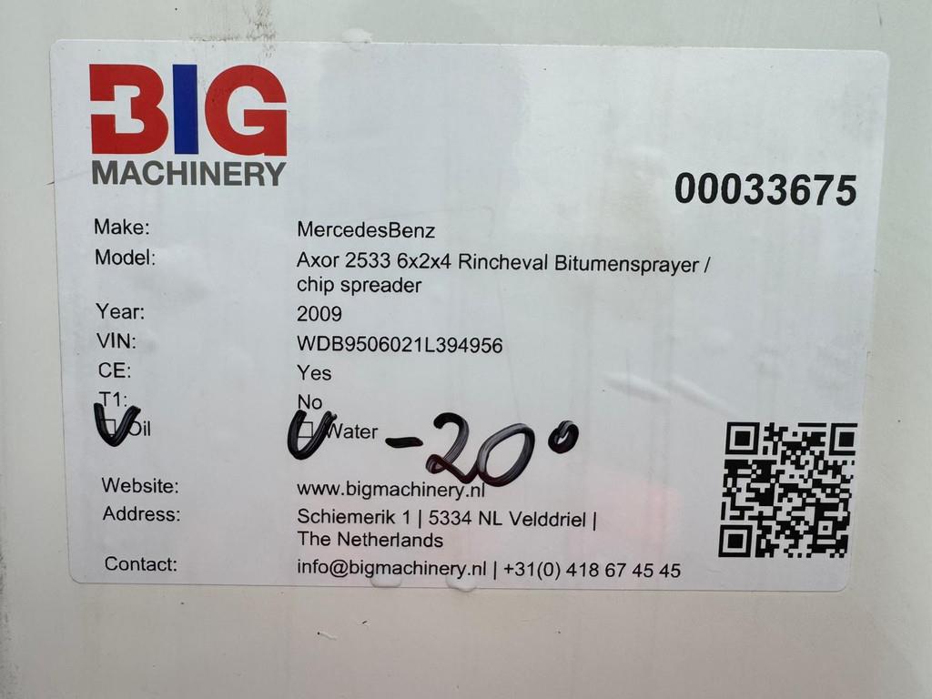 Mercedes-Benz Axor 2533 6x2x4 Rincheval Bitumensprayer / chip sp