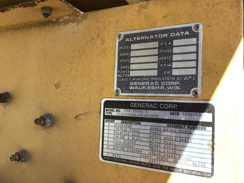 CAT OLYMPIAN OLYMPIAN GENERAC 156 KVA USED
