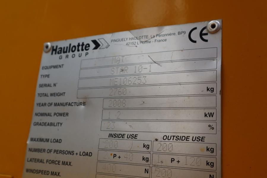 Haulotte STAR 10 Electric, 10m Working Height, 3m Reach, 20