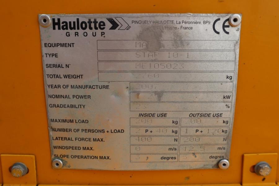 Haulotte STAR 10 Electric, 10m Working Height, 3m Reach, 20
