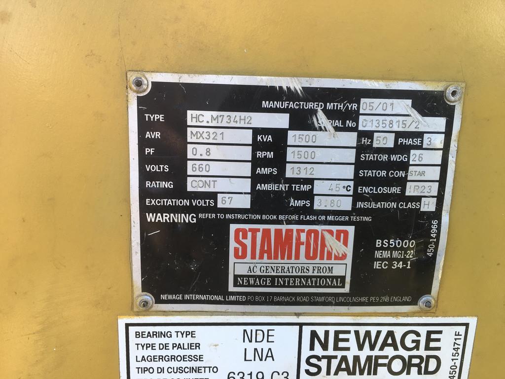CAT STAMFORD HC.M734H2 GENERATOR 1500 KVA USED