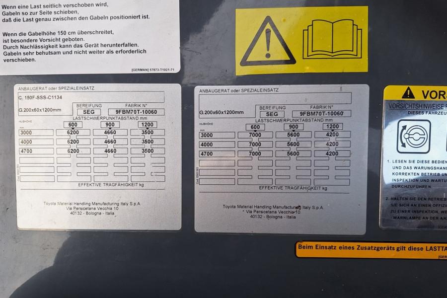 Toyota 9FBM70T Electric, 7 Tons Capacity, Lift Height 4.7