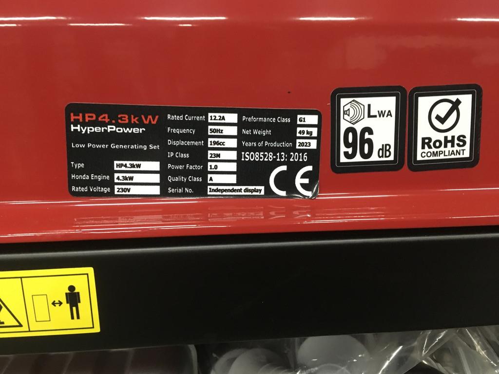 Honda HP 4.3KW GENERATOR NEW