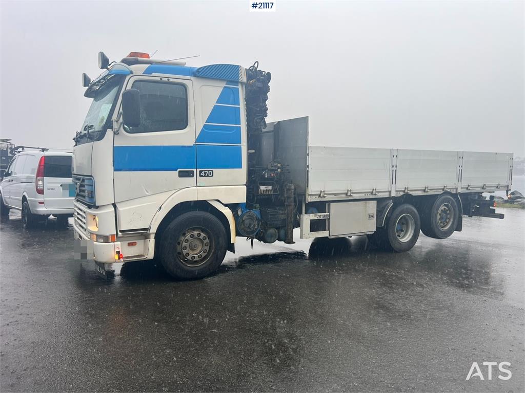 Volvo FH16 flatbed truck w/ 20t/m hiab crane WATCH VIDEO