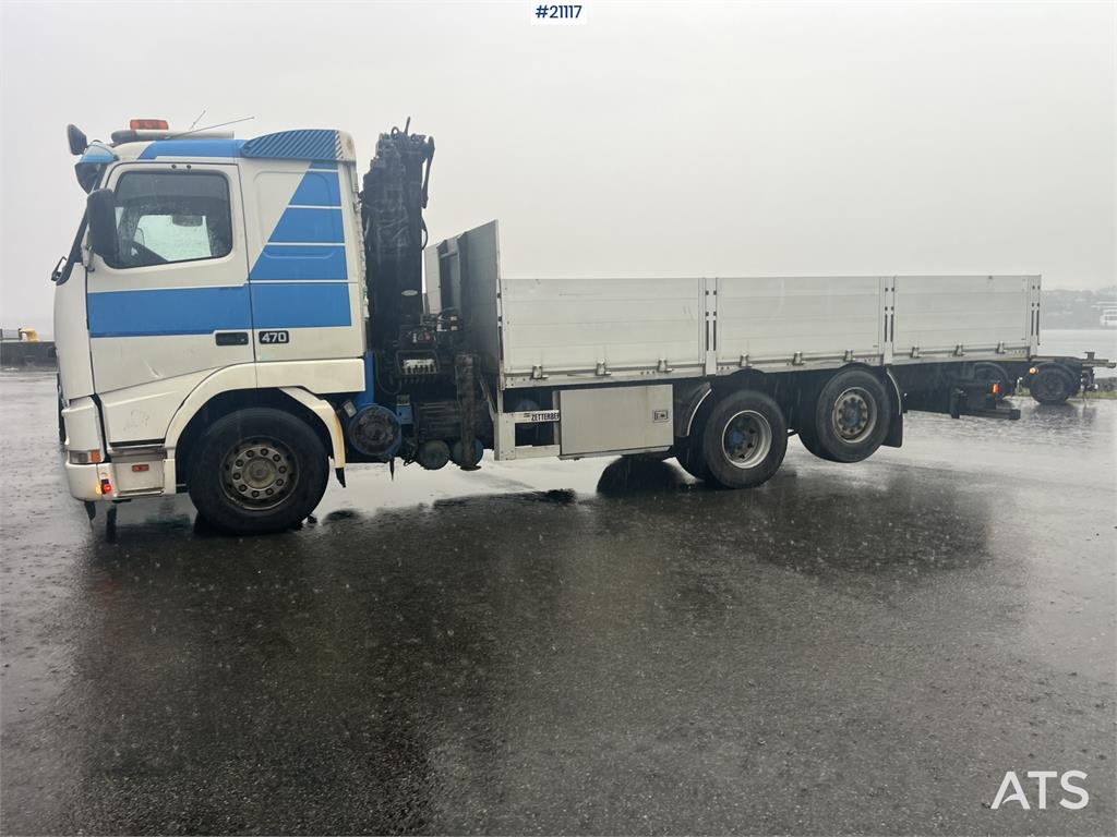 Volvo FH16 flatbed truck w/ 20t/m hiab crane WATCH VIDEO