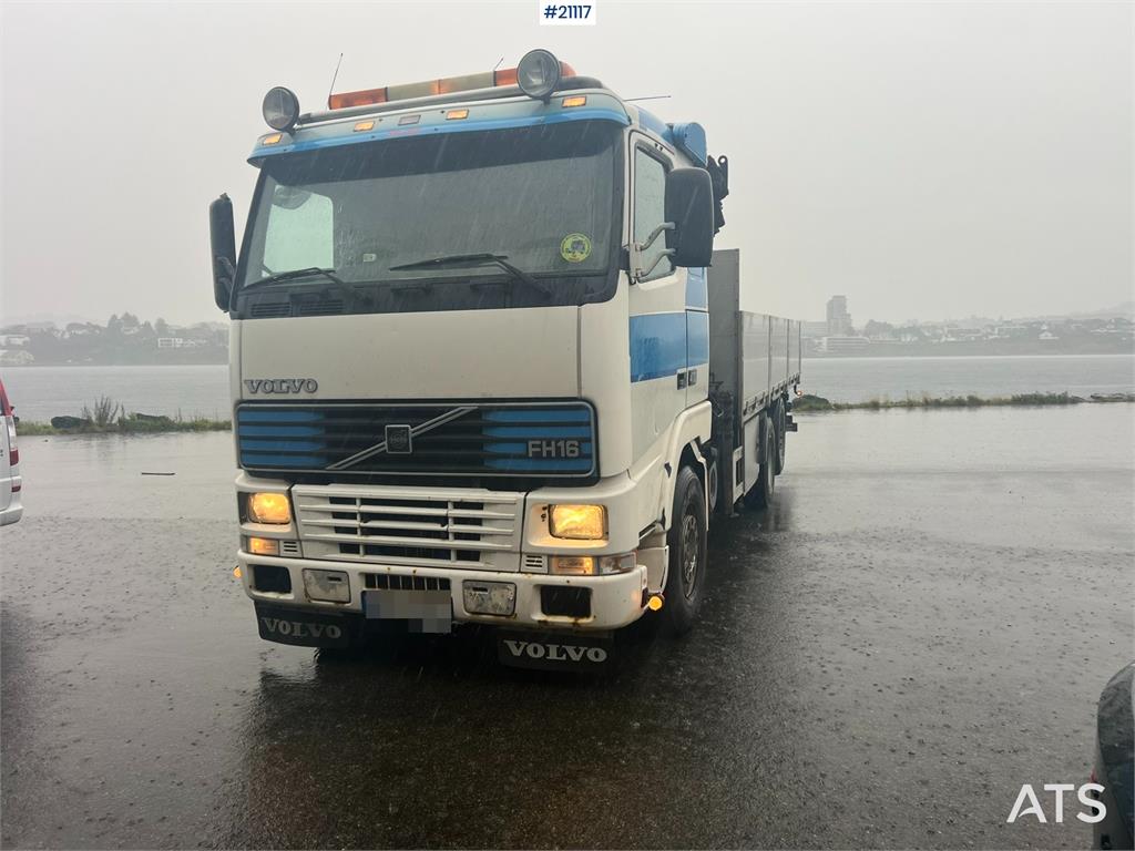 Volvo FH16 flatbed truck w/ 20t/m hiab crane WATCH VIDEO