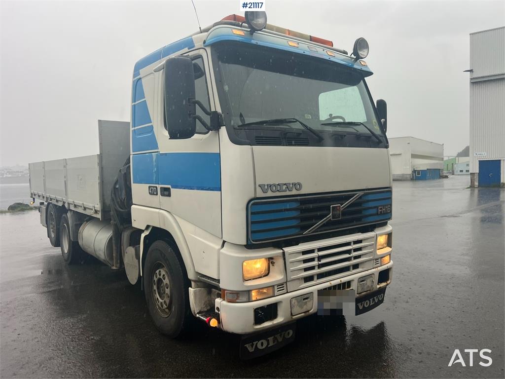 Volvo FH16 flatbed truck w/ 20t/m hiab crane WATCH VIDEO
