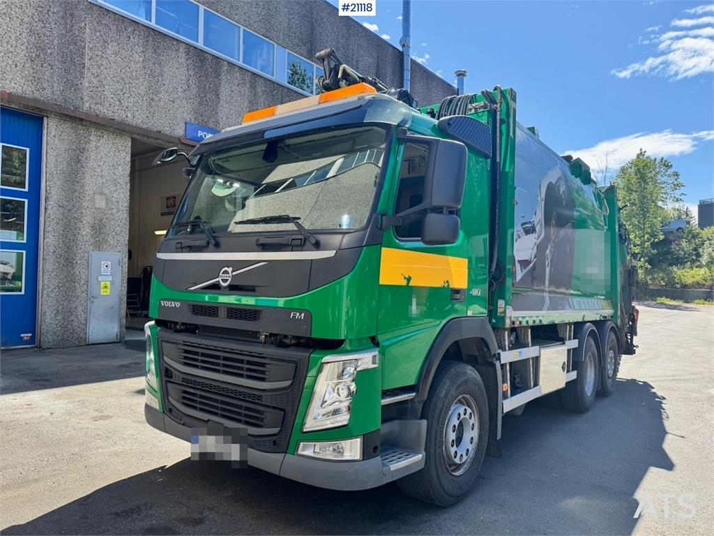 Volvo FM410 6x2 1 Chamber Waste Truck w/ Crane.