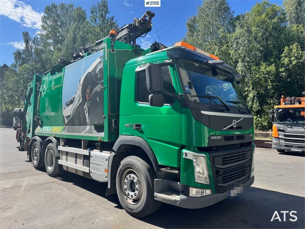 Volvo FM410 6x2 1 Chamber Waste Truck w/ Crane.