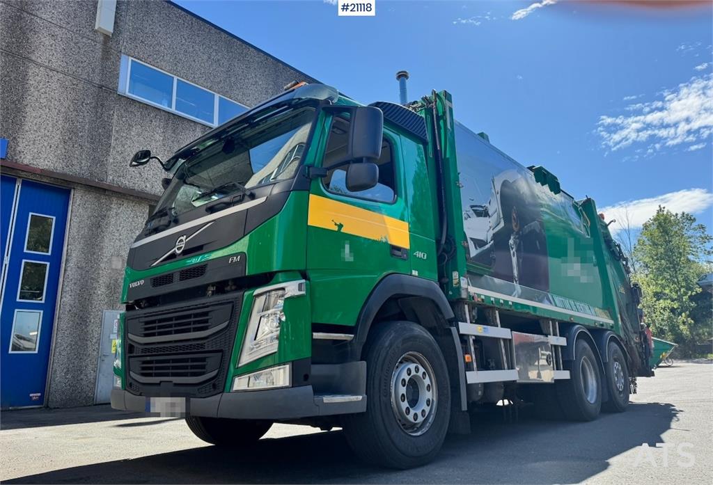 Volvo FM410 6x2 1 Chamber Waste Truck w/ Crane.