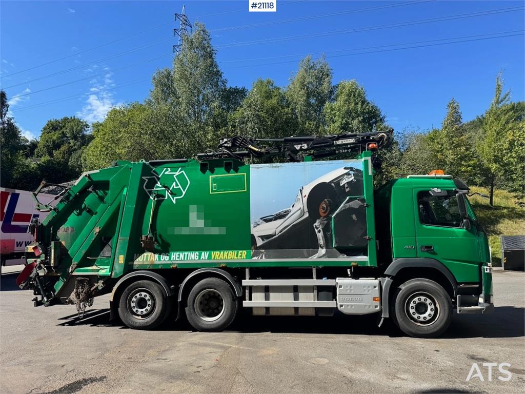 Volvo FM410 6x2 1 Chamber Waste Truck w/ Crane.