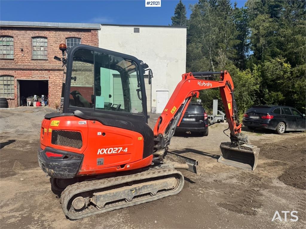 Kubota KX027-4 Mini Excavator w/ 2 buckets.