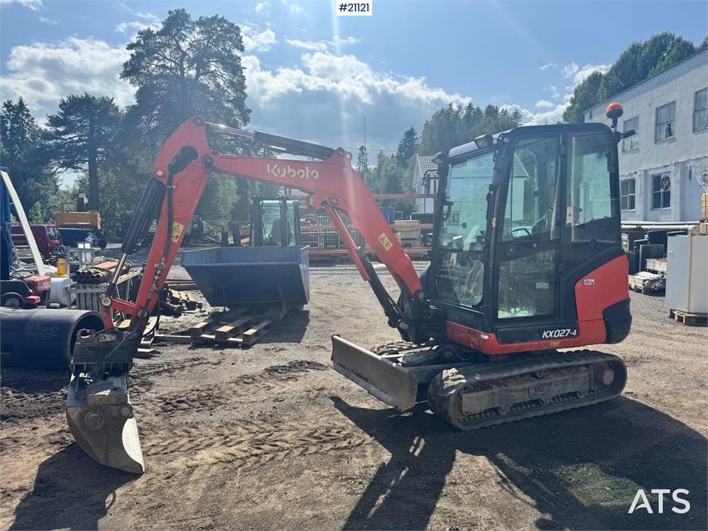 Kubota KX027-4 Mini Excavator w/ 2 buckets.
