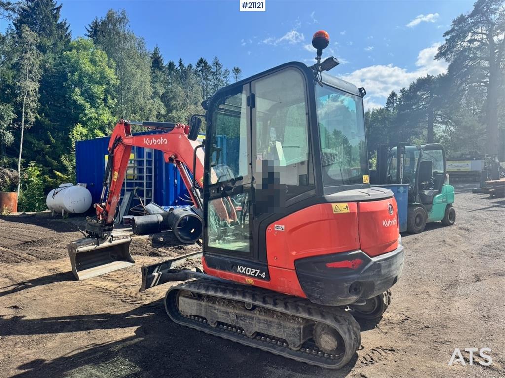 Kubota KX027-4 Mini Excavator w/ 2 buckets.