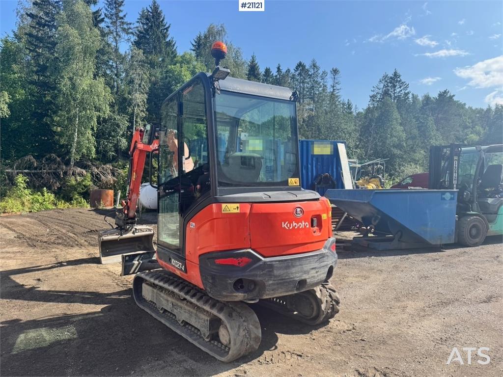 Kubota KX027-4 Mini Excavator w/ 2 buckets.