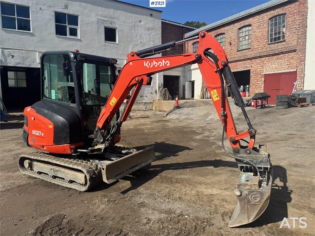 Kubota KX027-4 Mini Excavator w/ 2 buckets.