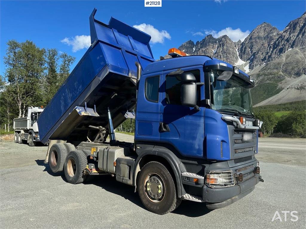 Scania R500 6x2 snow rigged tipper truck w/ plate and und