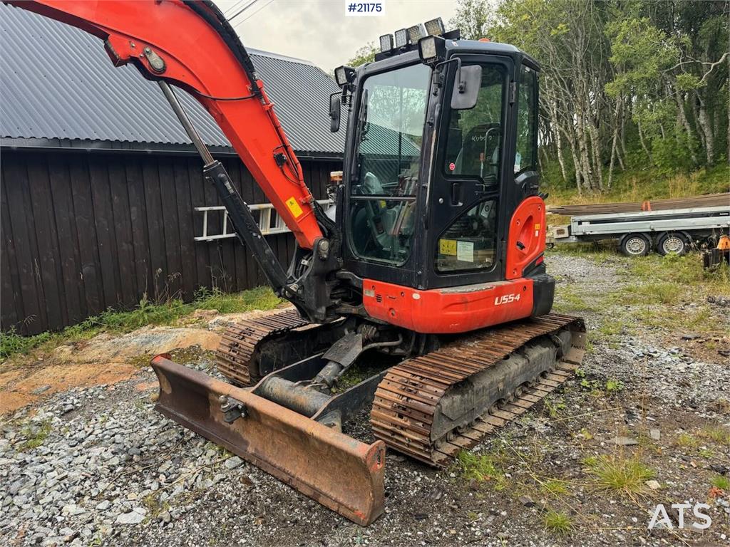 Kubota U55-4 Beltegraver m/ 2 skuffer, klype og pigghamme
