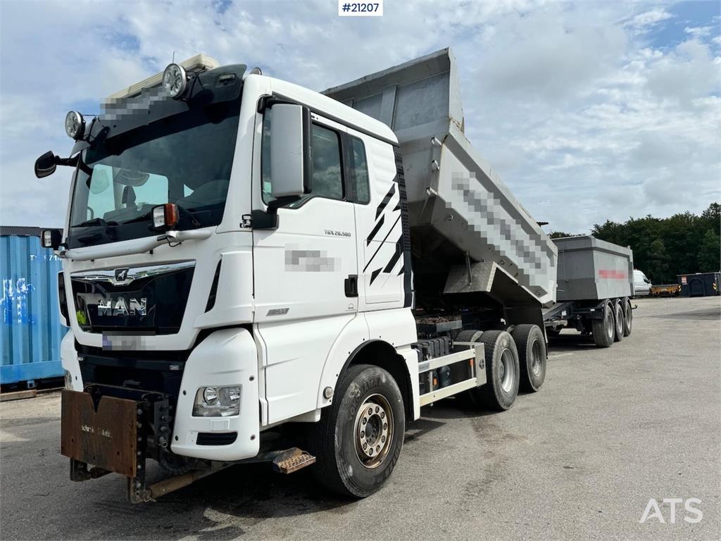 MAN TGX 26.580 6x4 snow rigged tipper truck.