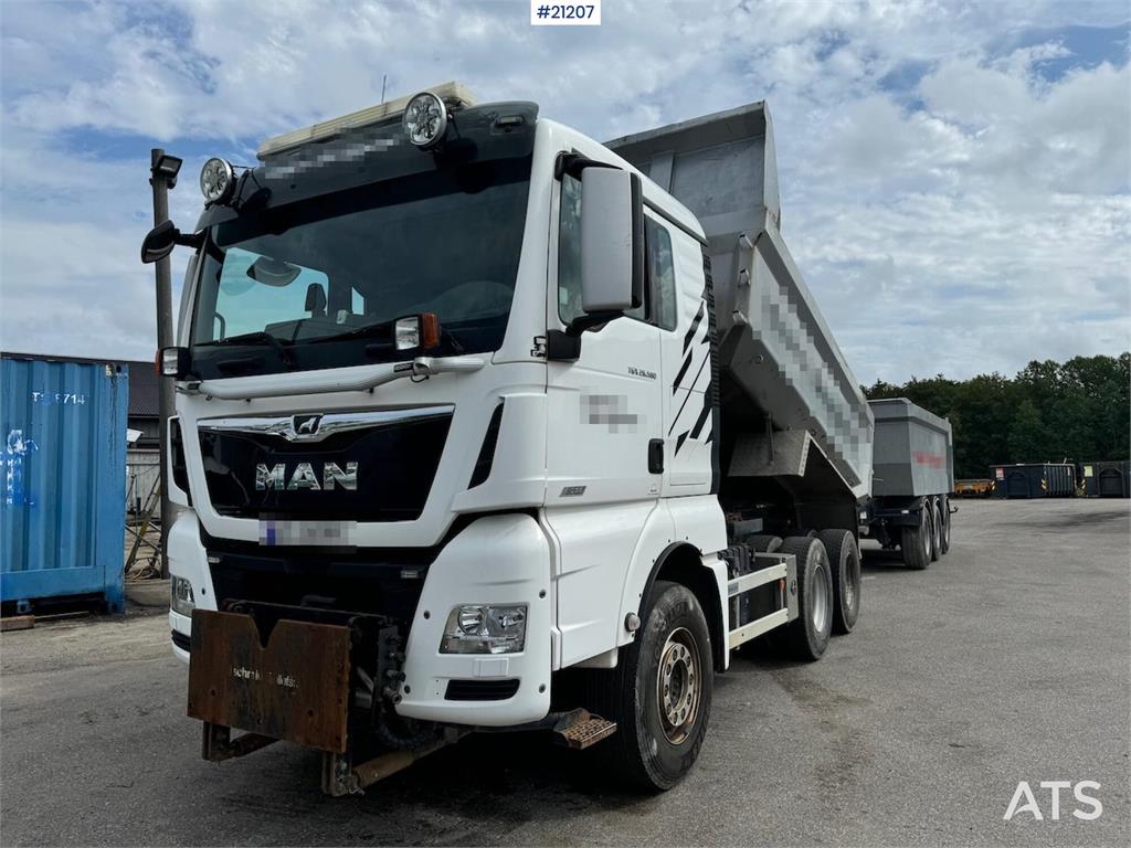 MAN TGX 26.580 6x4 snow rigged tipper truck.