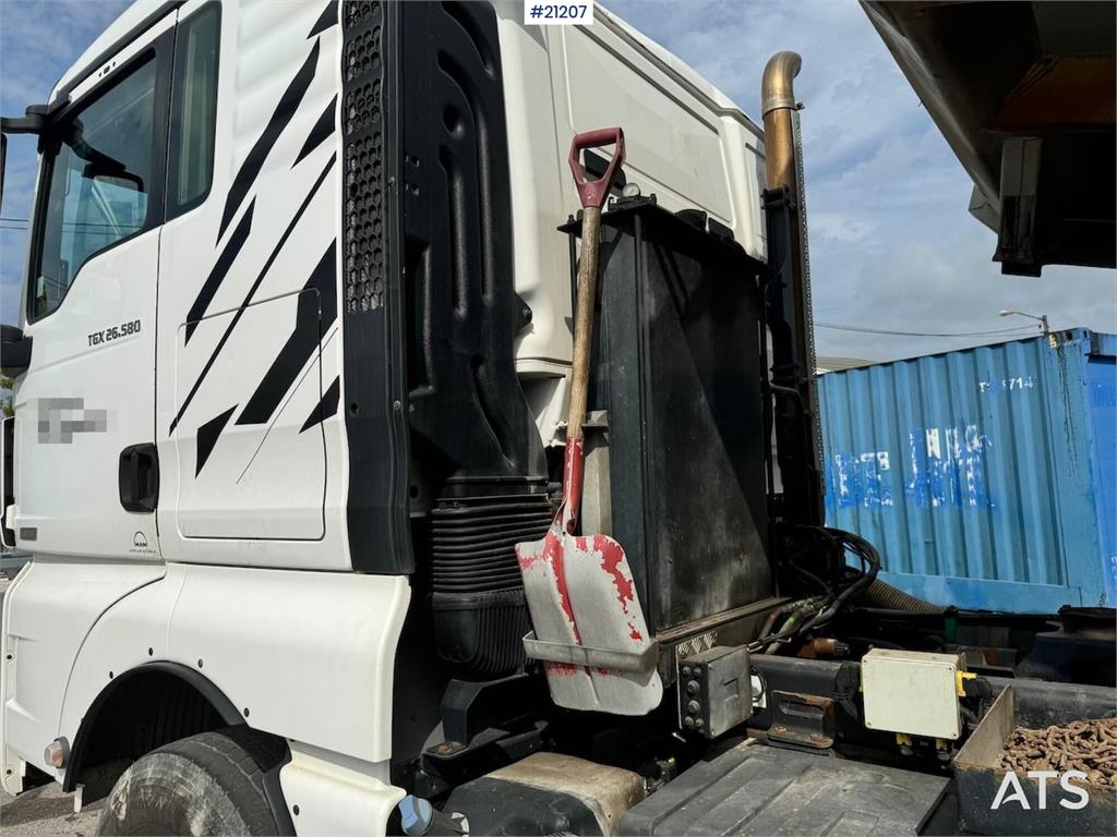 MAN TGX 26.580 6x4 snow rigged tipper truck.