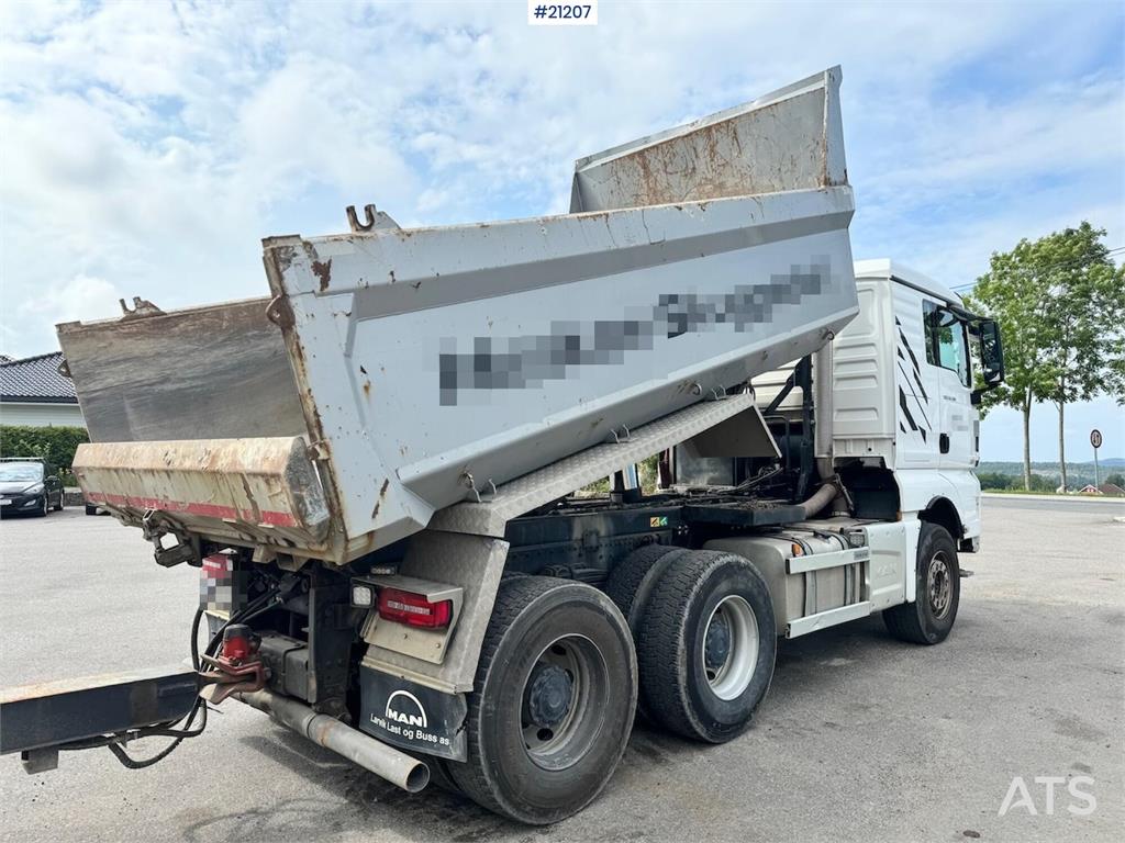 MAN TGX 26.580 6x4 snow rigged tipper truck.