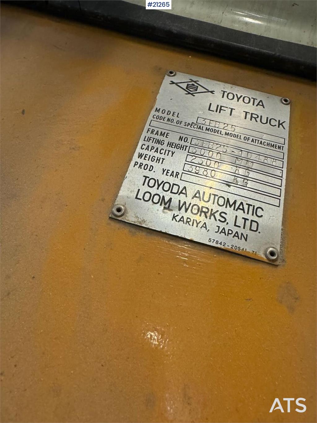 Toyota 3FB25 Electric Forklift