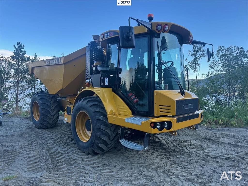 Hydrema 912GS dump truck w/white signs. WATCH VIDEO.