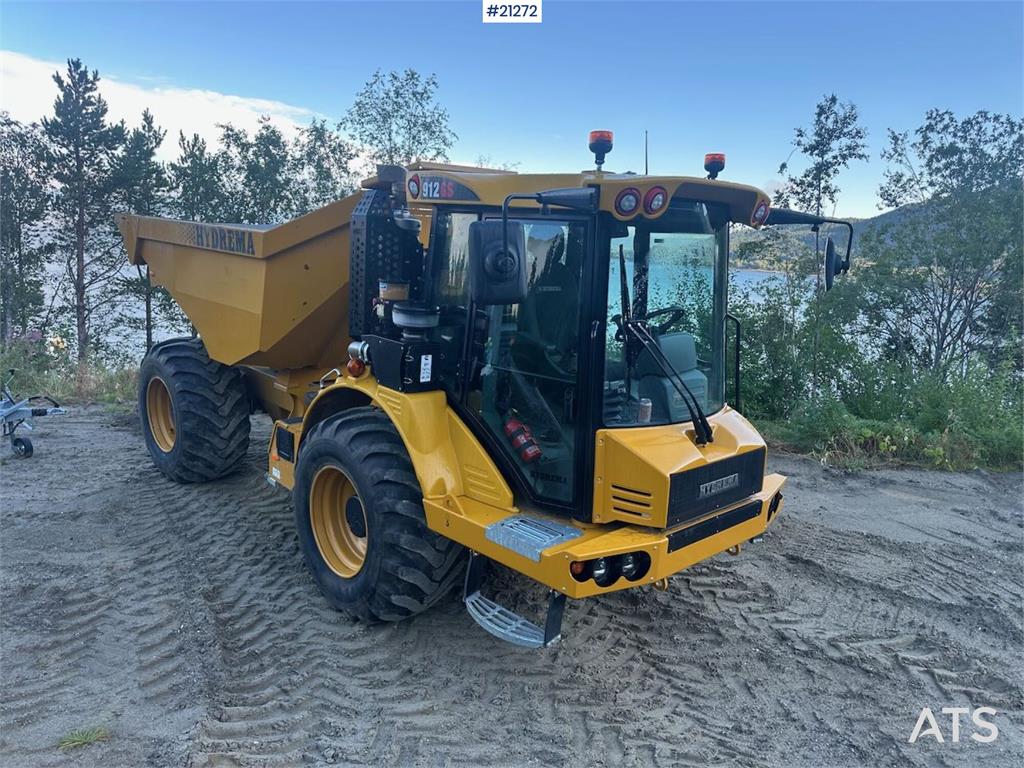 Hydrema 912GS dump truck w/white signs. WATCH VIDEO.