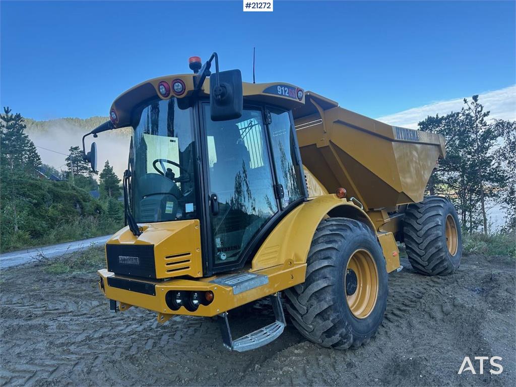 Hydrema 912GS dump truck w/white signs. WATCH VIDEO.