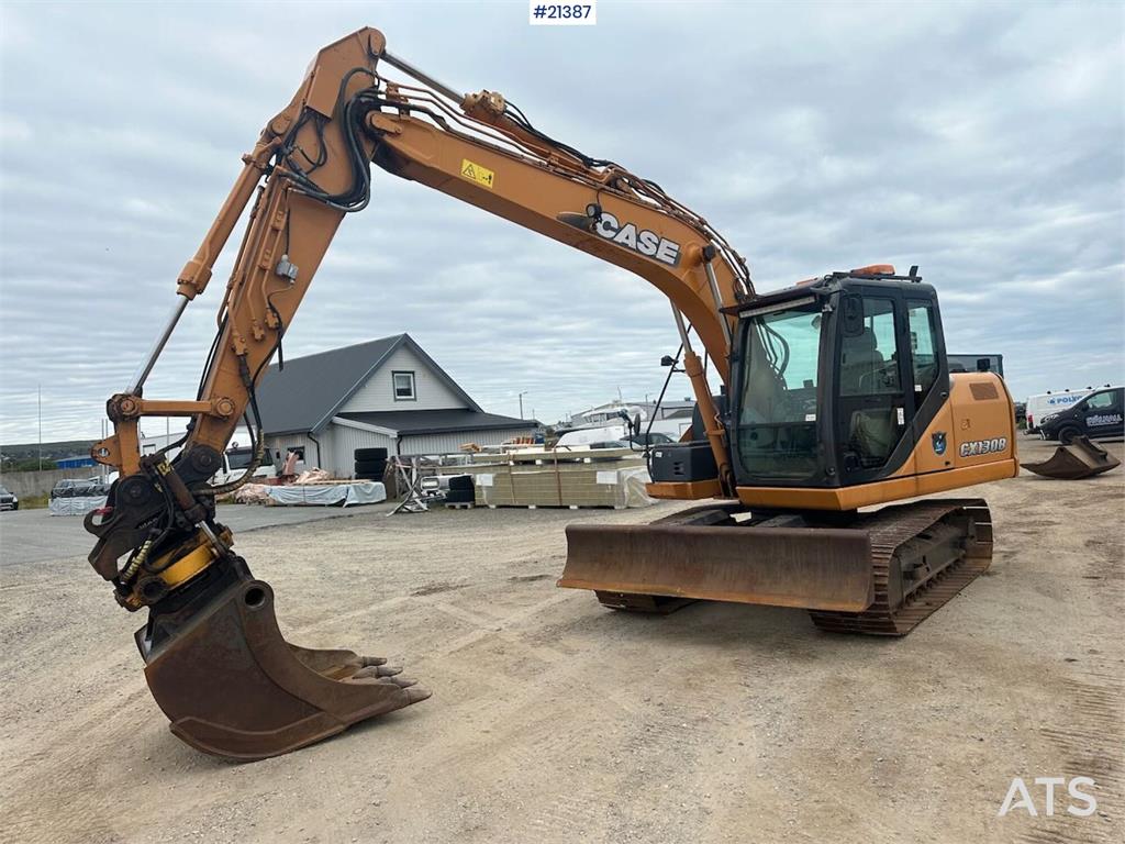 CASE CX130B excavator w/rototilt and two buckets. WATCH