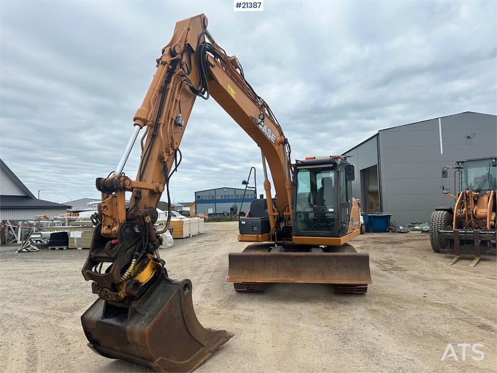 CASE CX130B excavator w/rototilt and two buckets. WATCH