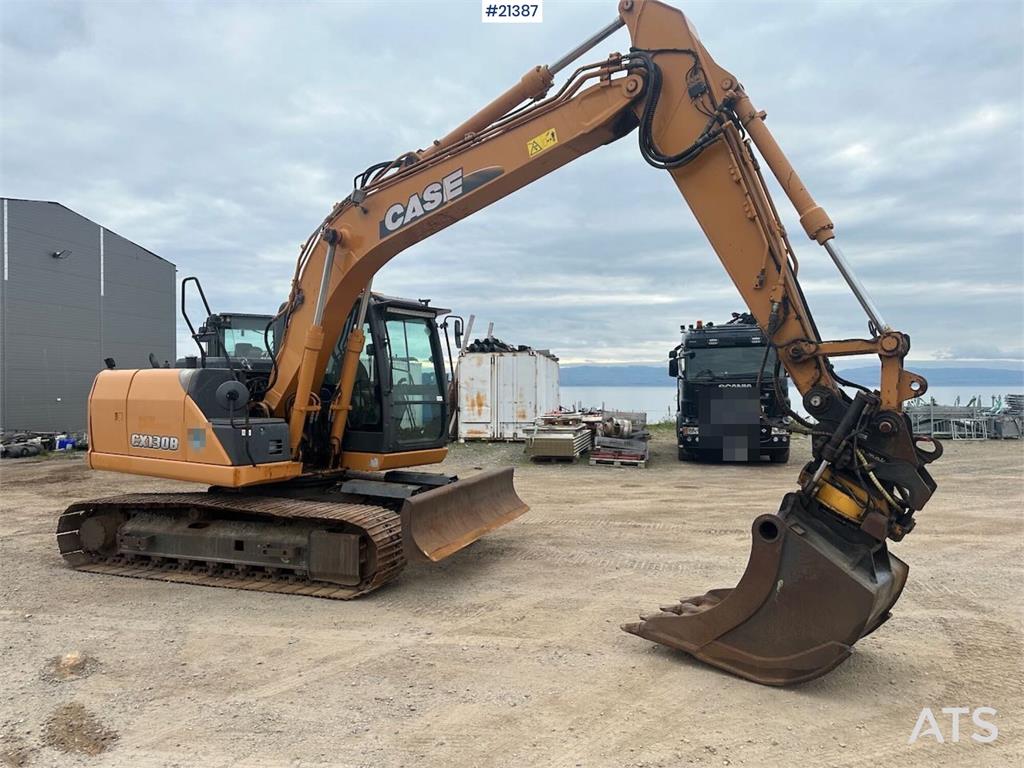 CASE CX130B excavator w/rototilt and two buckets. WATCH