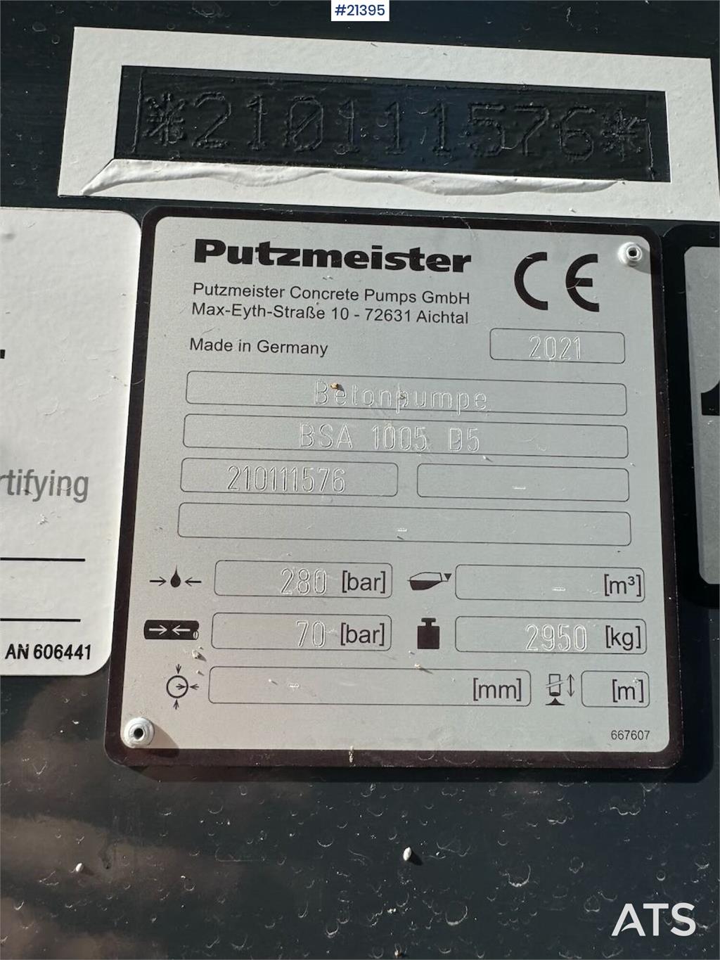 Putzmeister BSA 1005 D5 Concrete Pump WATCH VIDEO