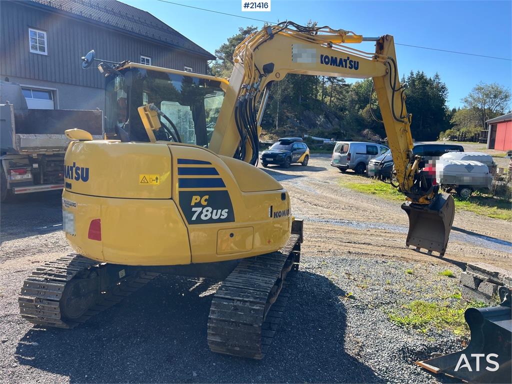 Komatsu PC78us Excavator w/ Rototilt, sanding bucket, narr