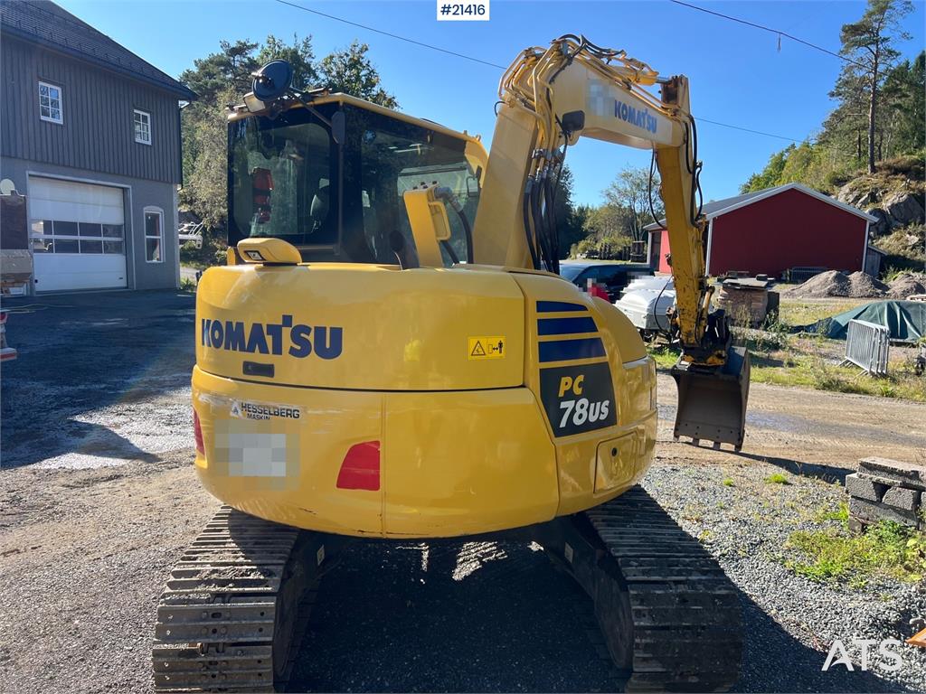 Komatsu PC78us Excavator w/ Rototilt, sanding bucket, narr