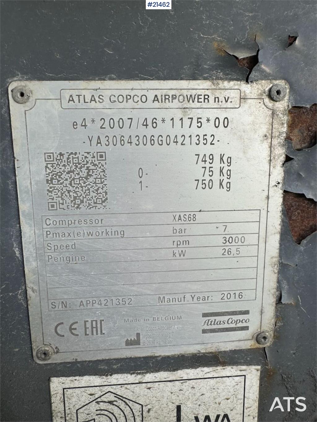 Atlas Copco XAS68 Compressor