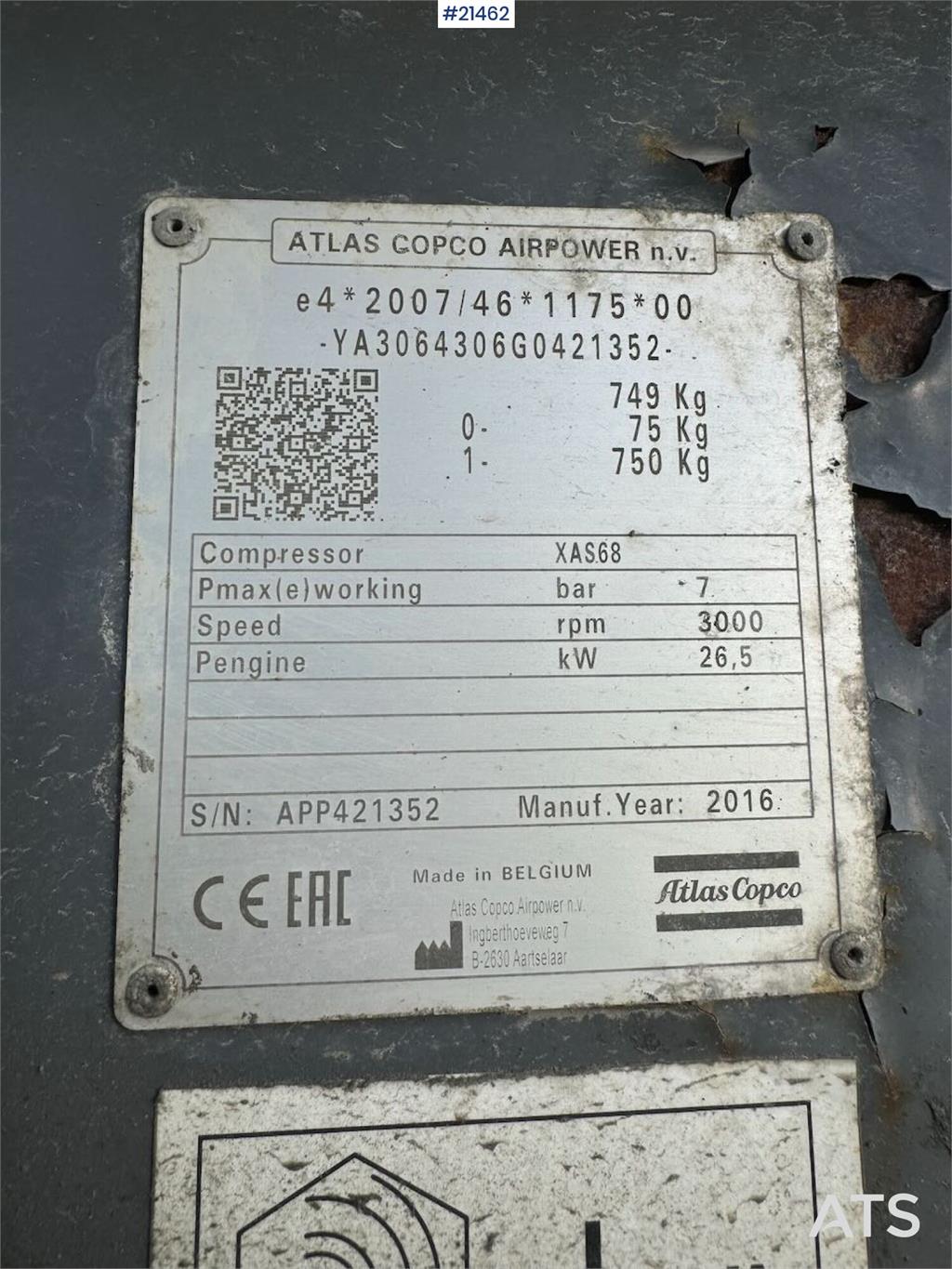 Atlas Copco XAS68 Compressor