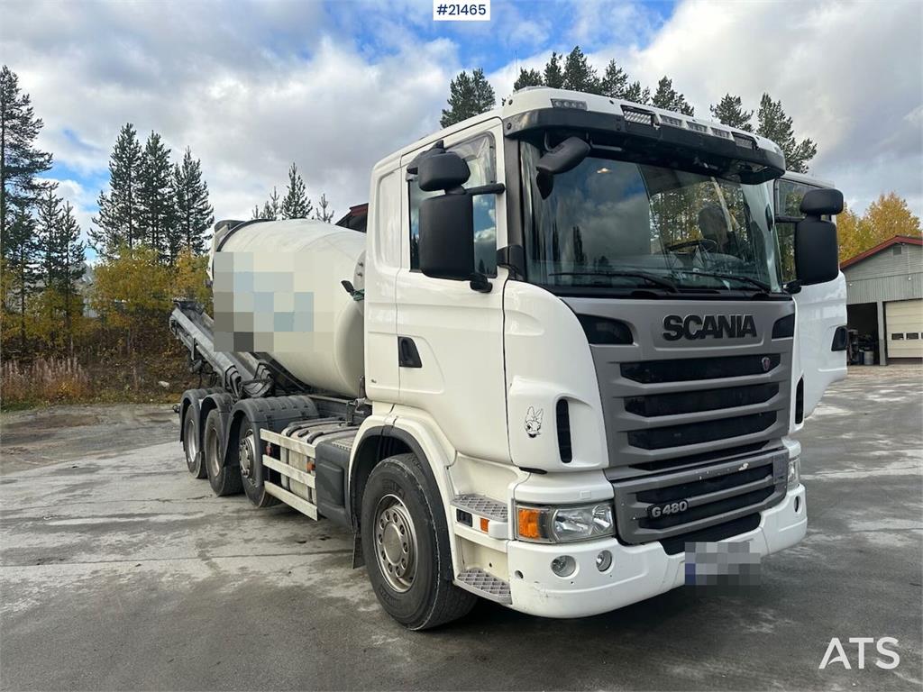 Scania G480 8x2 concrete truck w/ Saraka building and cro